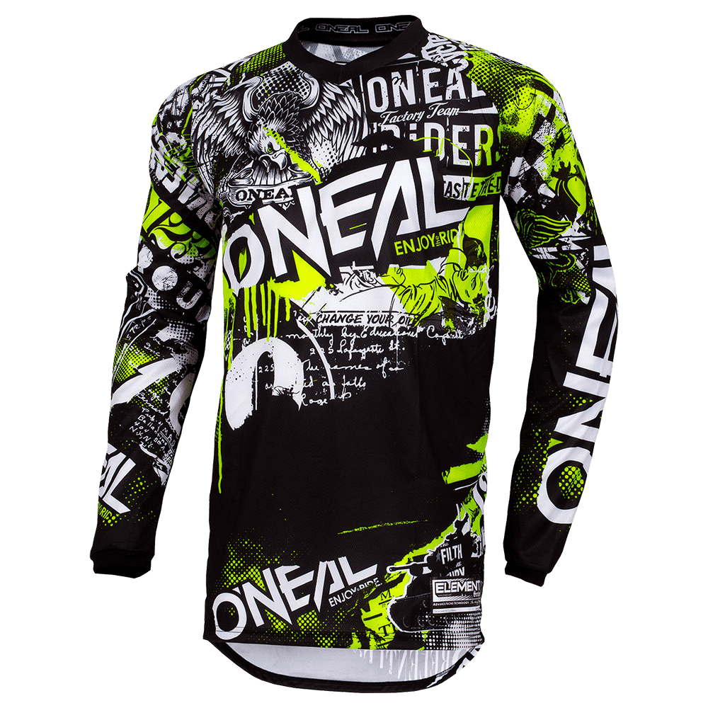 MAILLOT ELEMENT ATTACK NOIR-NEON JAUNE