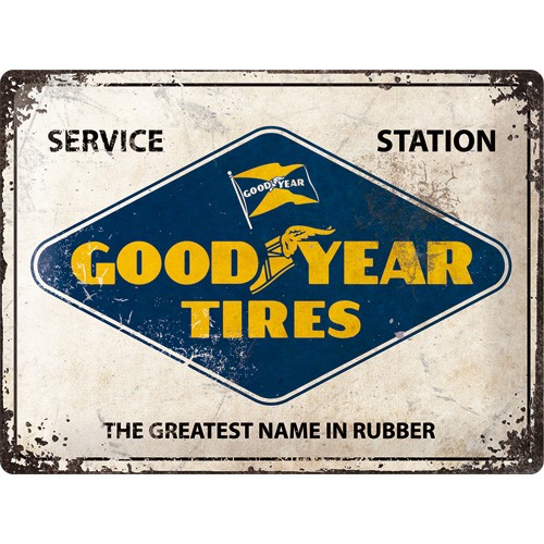 PLAQUE METAL RELIEF GOODYEAR LOGO